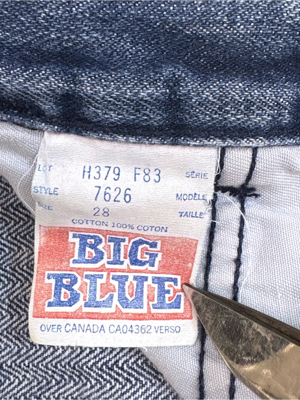 Vintage Big Blue Pinstripe Denim Jeans High Waist Skinny Sz 28 - Picture 5 of 12